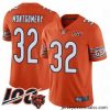 Chicago Bears 32 David Montgomery Orange Alternate 100th Season Limited Football Jersey