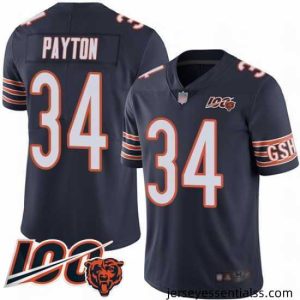 Chicago Bears 34 Walter Payton Navy Blue Team Color 100th Season Limited Football Jersey