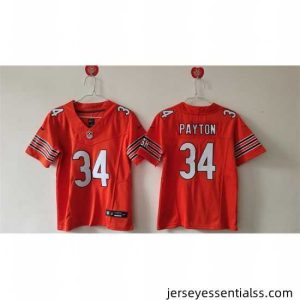 Chicago Bears 34 Walter Payton Orange F.U.S.E Vapor Stitched Football Jersey