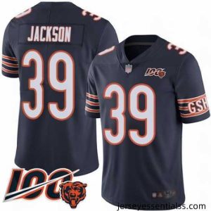 Chicago Bears 39 Eddie Jackson Navy Blue Team Color 100th Season Limited Football Jersey