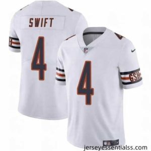 Chicago Bears 4 D'Andre Swift White Vapor Stitched Football Jersey