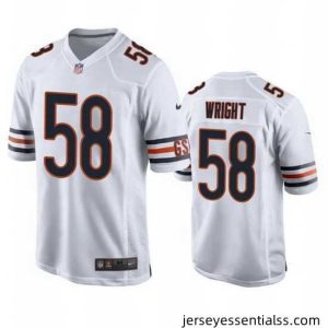 Chicago Bears 58 Darnell Wright White 2023 Draft Stitched Football Game Jersey