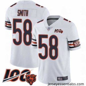 Chicago Bears 58 Roquan Smith White Vapor Untouchable Limited Player 100th Season Football Jersey
