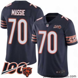 Chicago Bears 70 Bobby Massie Navy Blue Team Color 100th Season Limited Football Jersey