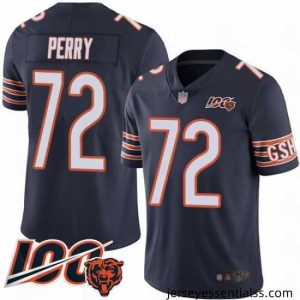 Chicago Bears 72 William Perry Navy Blue Team Color 100th Season Limited Football Jersey