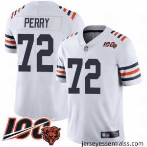Chicago Bears 72 William Perry White 100th Season Limited Football Jersey
