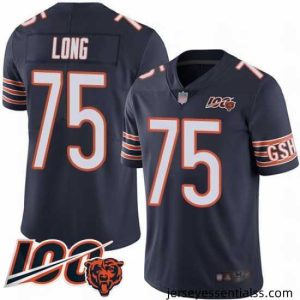 Chicago Bears 75 Kyle Long Navy Blue Team Color 100th Season Limited Football Jersey