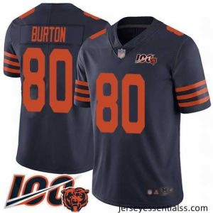 Chicago Bears 80 Trey Burton Limited Navy Blue Rush Vapor Untouchable 100th Season Football Jersey
