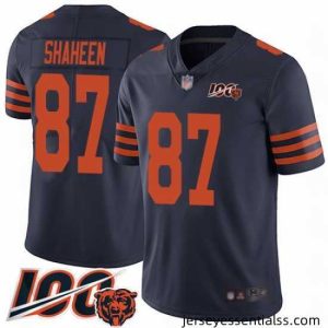 Chicago Bears 87 Adam Shaheen Limited Navy Blue Rush Vapor Untouchable 100th Season Football Jersey