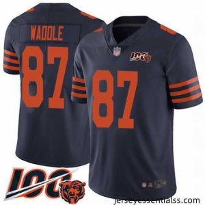 Chicago Bears 87 Tom Waddle Limited Navy Blue Rush Vapor Untouchable 100th Season Football Jersey