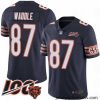 Chicago Bears 87 Tom Waddle Navy Blue Team Color 100th Season Limited Football Jersey