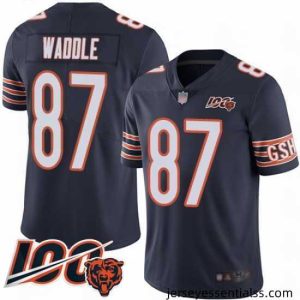 Chicago Bears 87 Tom Waddle Navy Blue Team Color 100th Season Limited Football Jersey