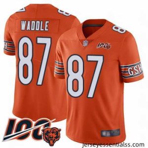 Chicago Bears 87 Tom Waddle Orange Alternate 100th Season Limited Football Jersey