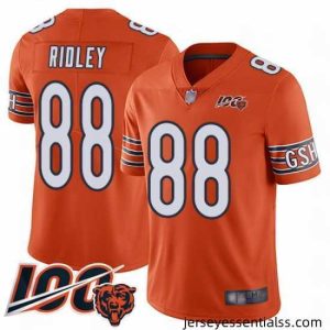 Chicago Bears 88 Riley Ridley Orange Alternate 100th Season Limited Football Jersey