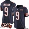 Chicago Bears 9 Jim McMahon Navy Blue Team Color 100th Season Limited Football Jersey