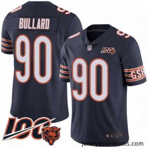 Chicago Bears 90 Jonathan Bullard Navy Blue Team Color 100th Season Limited Football Jersey
