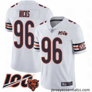 Chicago Bears 96 Akiem Hicks White Vapor Untouchable Limited Player 100th Season Football Jersey