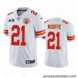 Kansas City Chiefs 21 Trent McDuffie White Vapor Untouchable Limited Stitched Football 2024 Super Bowl LVIII Jersey