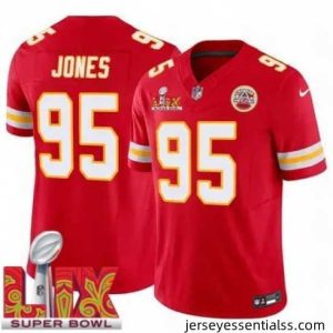 Kansas City Chiefs Chris Jones #95 Red 2024 2025 Super Bowl LIX F.U.S.E Stitched Jersey