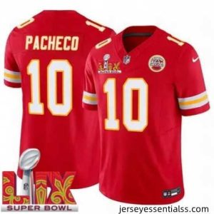 Kansas City Chiefs Isiah Pacheco #10 Red 2024 2025 Super Bowl LIX F.U.S.E Stitched Jersey