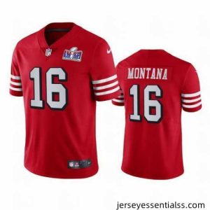 NFL San Francisco 49ers 16 Joe Montana Red Throwback Vapor Untouchable Limited Stitched 2024 Super Bowl LVIII Jersey