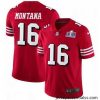 NFL San Francisco 49ers 16 Joe Montana Red Vapor Untouchable Limited Stitched 2024 Super Bowl LVIII Jersey