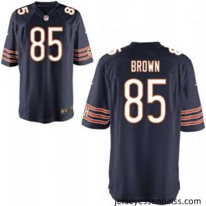 NIKE Chicago Bears #85 DANIEL BROWN GAME NAVY BLUE JERSEY