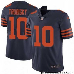 Nike Chicago Bears 10 Mitchell Trubisky Elite Navy Blue Alternate NFL Jersey