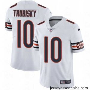 Nike Chicago Bears 10 Mitchell Trubisky Elite White NFL Jersey