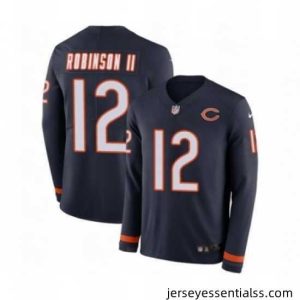 Nike Chicago Bears 12 Allen Robinson Limited Navy Blue Therma Long Sleeve NFL Jersey