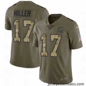 Nike Chicago Bears 17 Anthony Miller Limited Olive Camo 2017 Salute to Service NFL Jersey