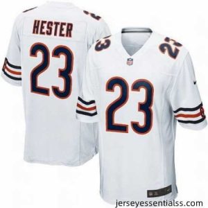 Nike Chicago Bears 23# Devin Hester Game White Jersey