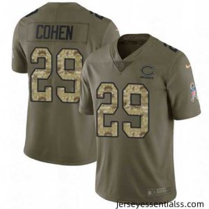 Nike Chicago Bears 29 Tarik Cohen Limited OliveCamo Salute to Service NFL Jersey