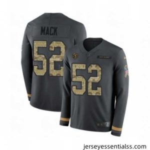 Nike Chicago Bears 52 Khalil Mack Limited Black Salute to Service Therma Long Sleeve NFL Jersey