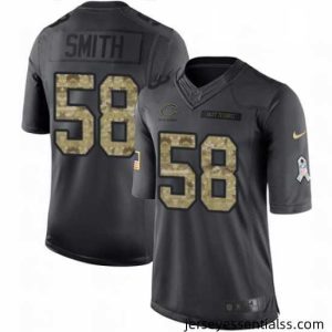 Nike Chicago Bears 58 Roquan Smith Limited Black 2016 Salute to Service NFL Jersey
