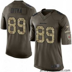 Nike Chicago Bears 89 Mike Ditka Elite Green Salute to Service NFL Jersey