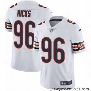 Nike Chicago Bears 96 Akiem Hicks Elite White NFL Jersey