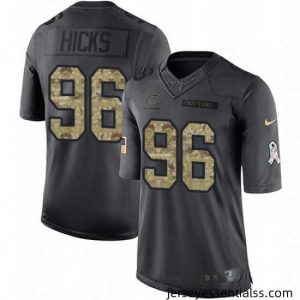 Nike Chicago Bears 96 Akiem Hicks Limited Black 2016 Salute to Service NFL Jersey
