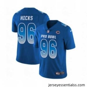 Nike Chicago Bears 96 Akiem Hicks Limited Royal Blue NFC 2019 Pro Bowl NFL Jersey