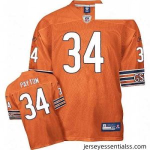Reebok Chicago Bears 34 Walter Payton Orange Authentic Throwback NFL Jersey