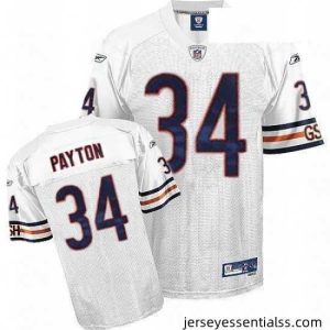 Reebok Chicago Bears 34 Walter Payton White Authentic Throwback NFL Jersey