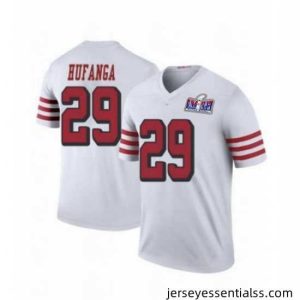 San Francisco 49ers 29 Talanoa Hufanga White Throwback 2023 F.U.S.E  With John Madden Patch Vapor Limited Stitched Football 2024 Super Bowl LVIII Jer
