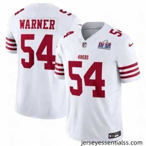 San Francisco 49ers 54 Fred Warner White 2023 F.U.S.E  Vapor Untouchable Limited Stitched Football 2024 Super Bowl LVIII Jersey