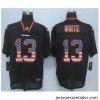 nike nfl jerseys chicago bears 13 white black[Elite USA flag fashion][white]