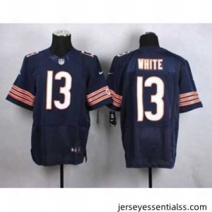 nike nfl jerseys chicago bears 13 white blue[Elite][white]