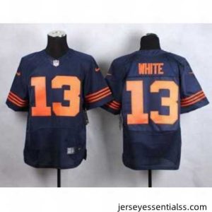 nike nfl jerseys chicago bears 13 white blue[Elite][white]][number orange]