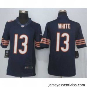 nike nfl jerseys chicago bears 13 white blue[nike limited][white]