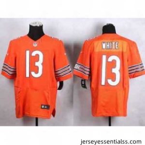 nike nfl jerseys chicago bears 13 white orange[Elite][white]